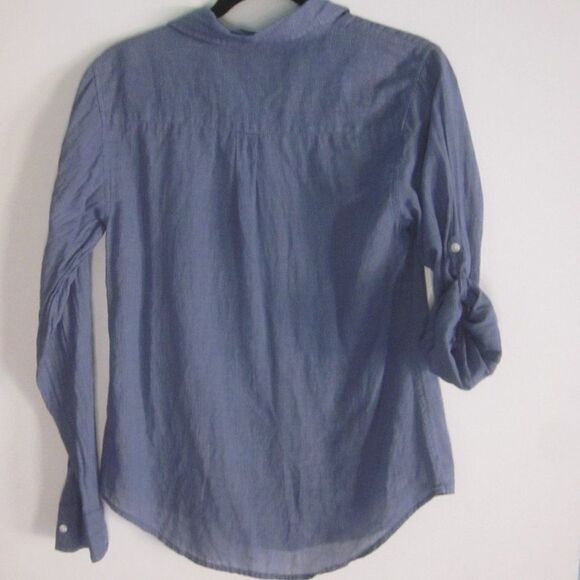 Horny Toad Womens Blue Button Up Shirt Summer Weight Size S Travel Long Sleeve - Picture 10 of 12